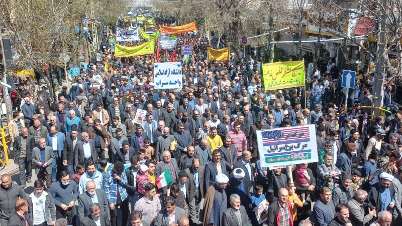 تصاویر محمد اسدزاده حضور پرشور مردم روزه دار سراب  در راهپیمایی روز جهانی قدس