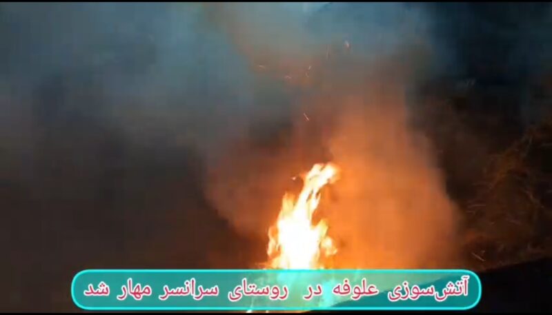 آتش‌سوزی علوفه در روستای سرانسر مهار شد